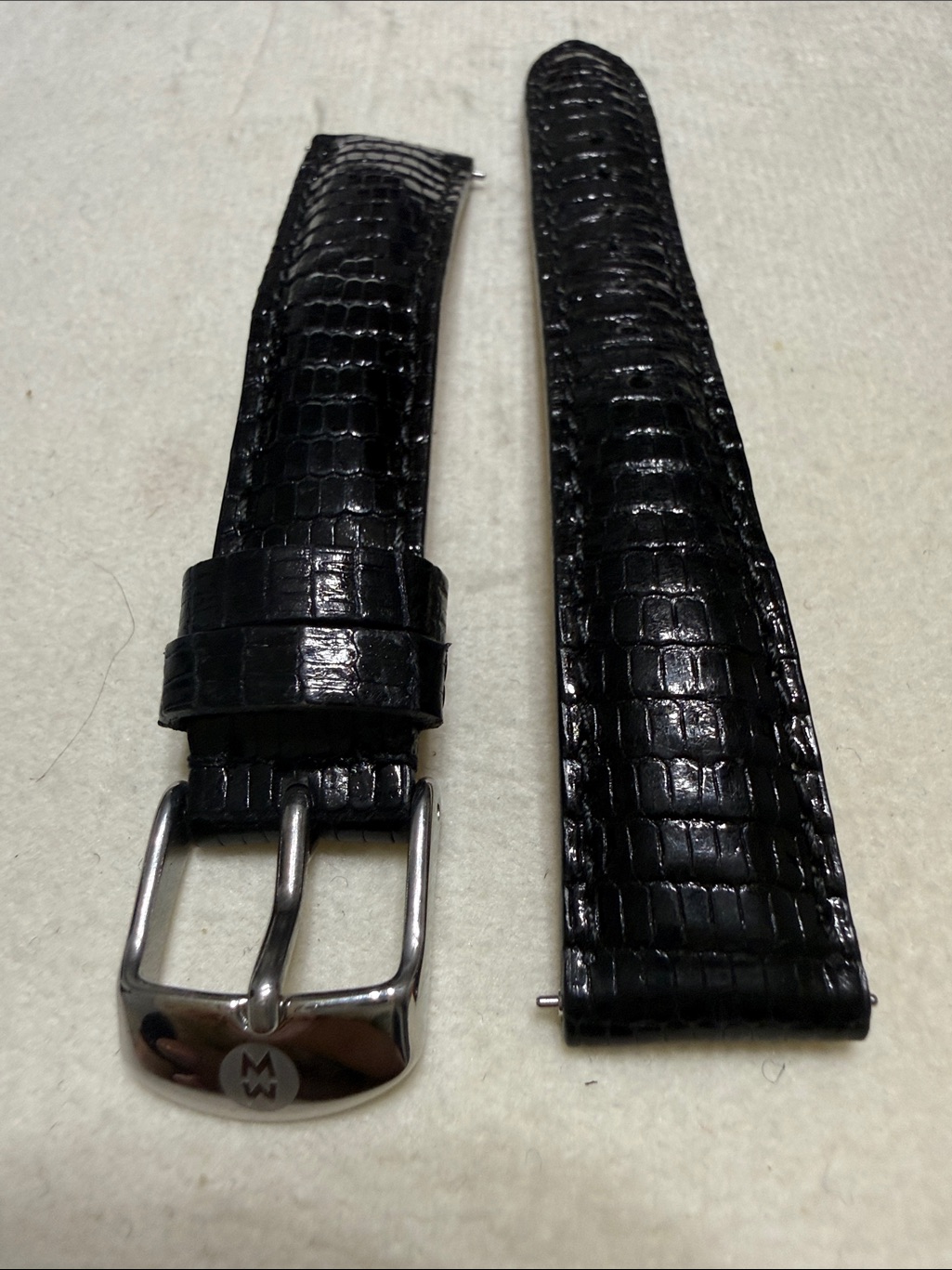 Michele Black Lizard Leather Watch Strap 16mm